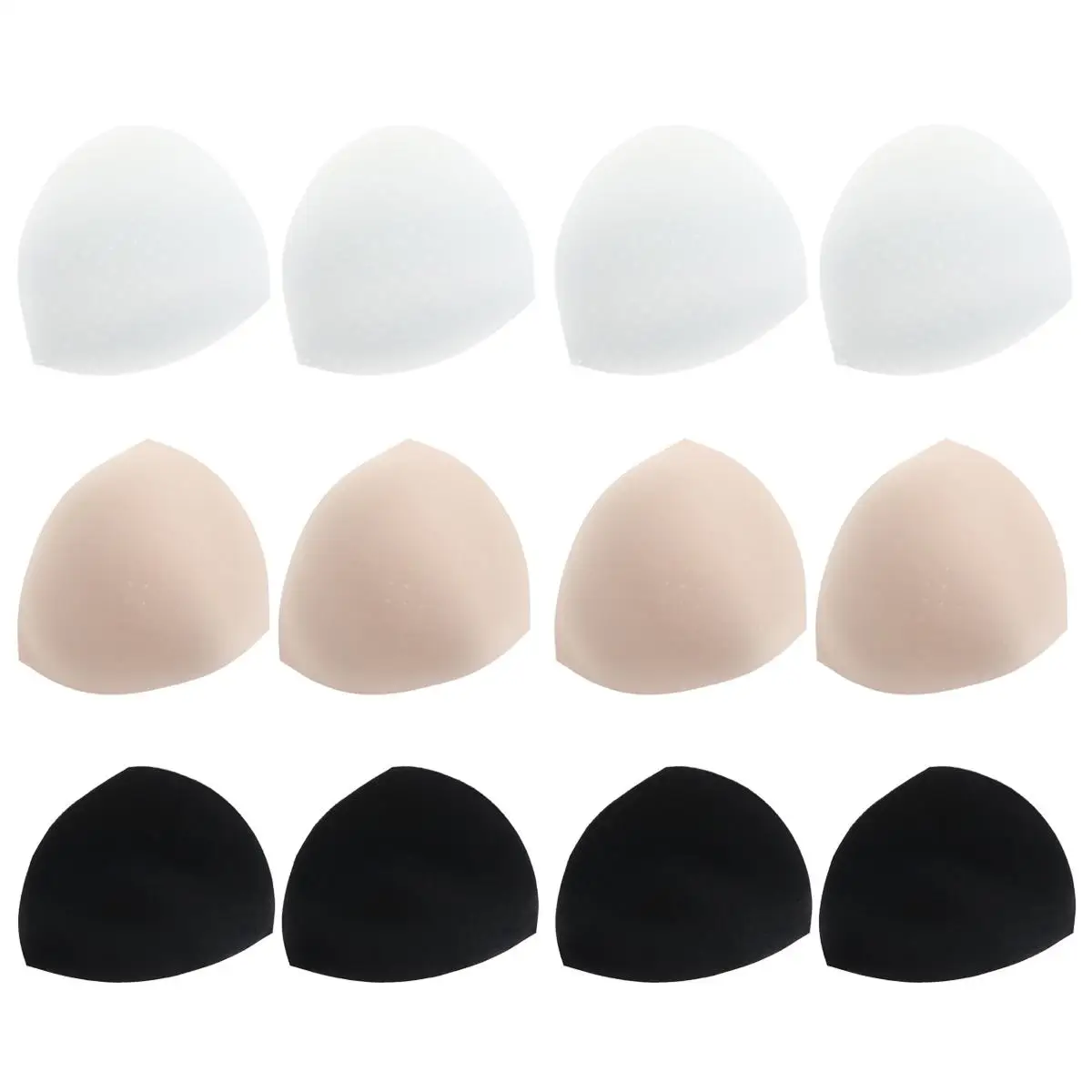 

6 Pairs Bra Pads Inserts White Lining Removable Reusable Comfortable Lightweight Travel Friendly Breast Pads Sponge