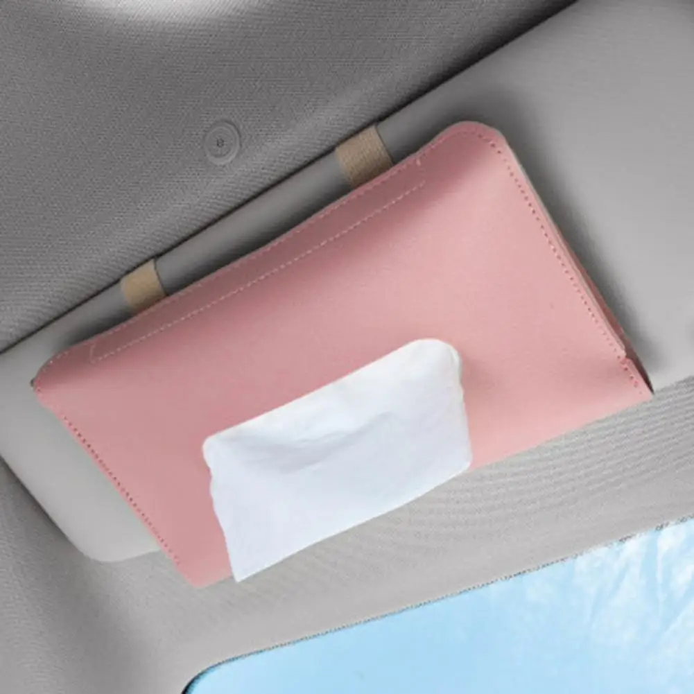 Visor Tissue Holder  Stylish Fine Texture Waterproof  Universal Car Tissue Dispenser for Car