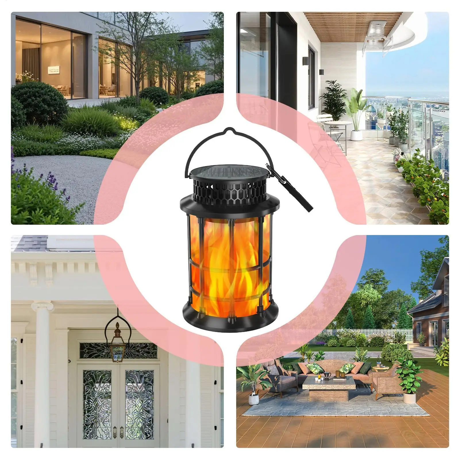 Solar Flame Lights Outdoor Solar Light Waterproof Energy-Efficient Lamp For Garden Porch Pathway Backyard Tree Patio Outdoor