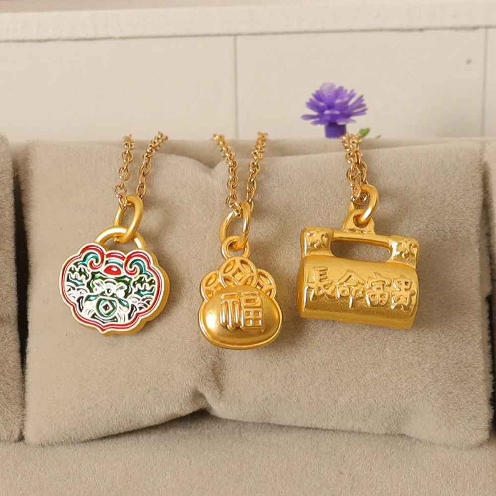 1/6 Miniatuur Simulatie Ketting Chinese Schoonheid Dress Up Mini BJD Jade Gesp Ketting DIY Zegen Mini Jade Kalebas Ketting