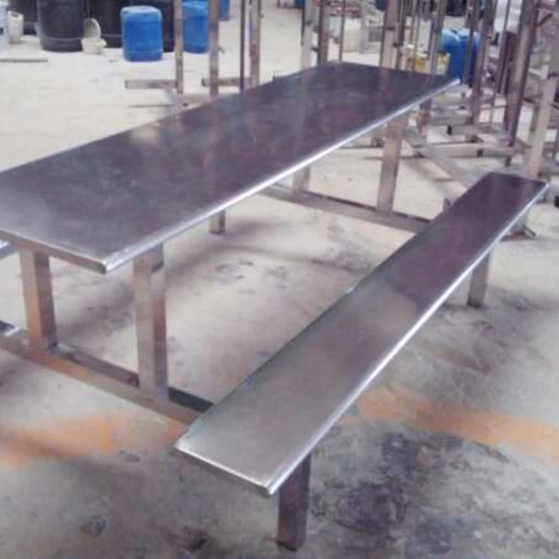 

Student staff canteen dining table, eight-person strip, all stainless steel one-piece dining table