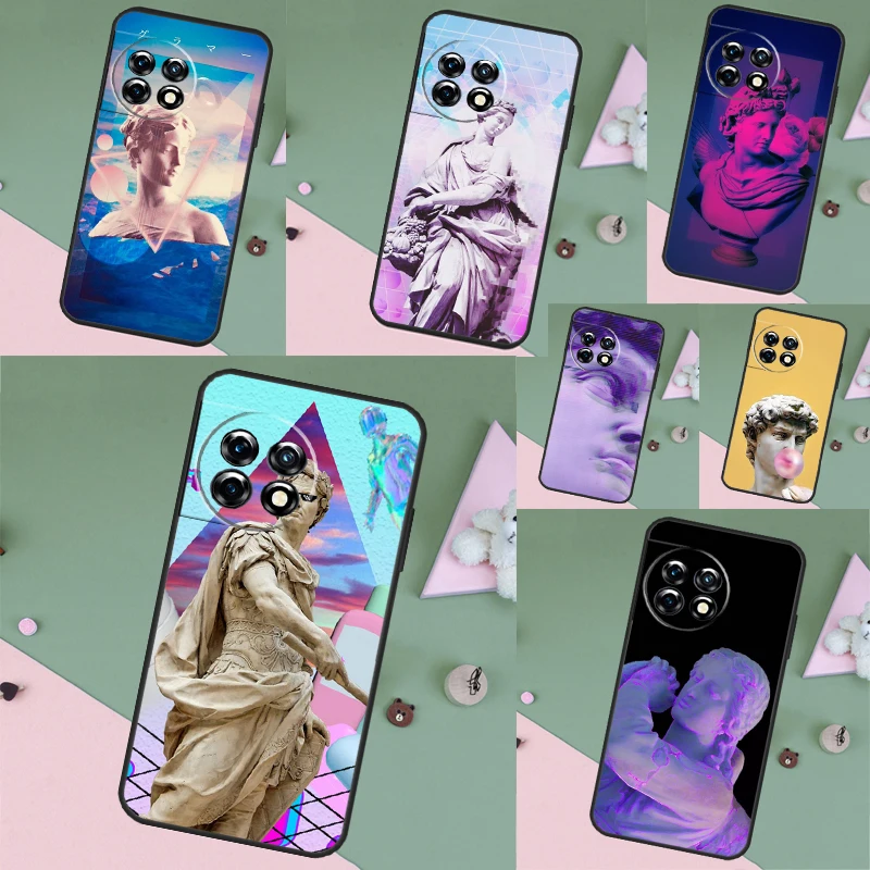 Vaporwave Aesthetic Plaster Statue Case Cover For OnePlus 10T 8T 9R 10R 8 9 10 Pro OnePlus 11 Nord 2T N10 N20 N30 CE 3 2 Lite