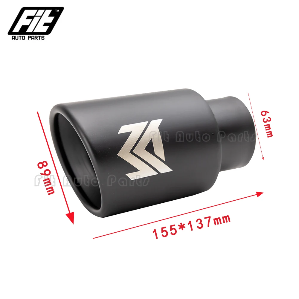 Matte Black Car Muffler End Tip 89mm 102mm Slant Outlet Stainless Steel Blue exhaust Tail Pipe