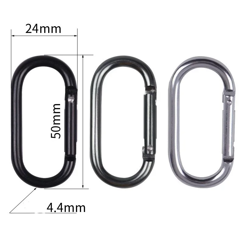 1/5pcs Karabiner schwarz ovale hängende Schnalle Karabiner hängende Schnalle kleine Karabiner für Wasser flasche und Geschirr zubehör