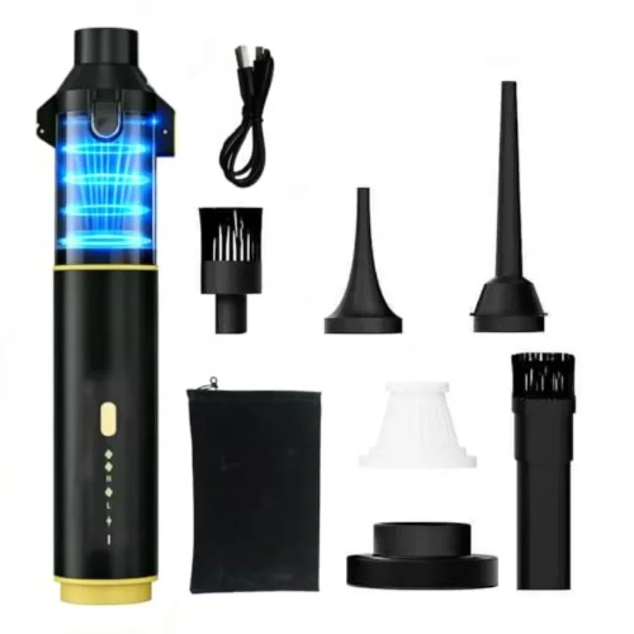 مكنسة كهربائية لاسلكية صغيرة 4 في 1 مع شفط قوي 21 كيلو باسكال للتنظيف الفعال في السيارات والمنازل الصغيرة المحمولة #1