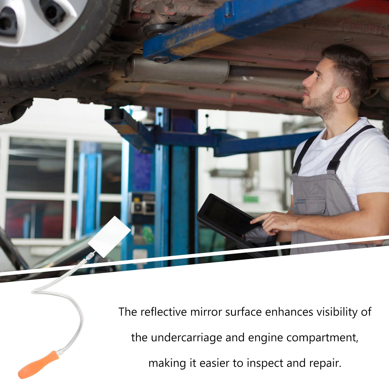 Car Underbody Inspection Mirror 360° Flexible Bendable Auto Viewing Tool For Engine Repair Mechanic Telescoping Mirror