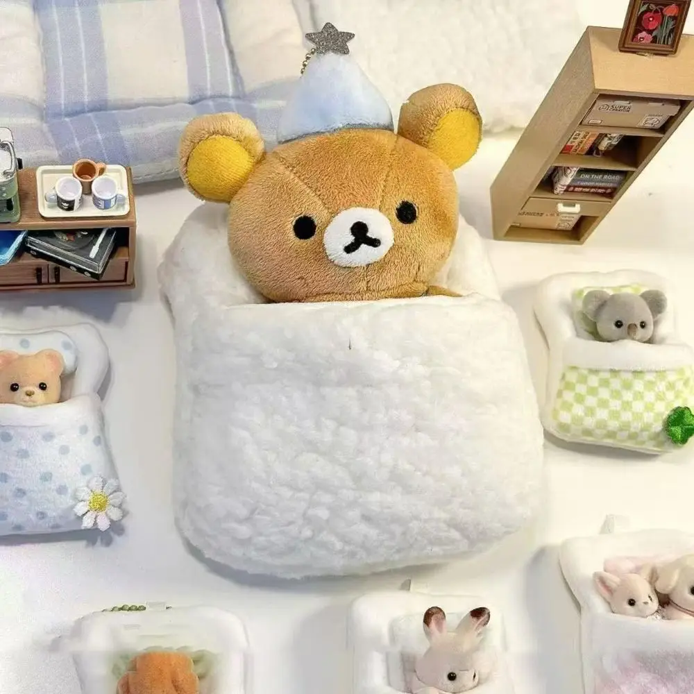 

Милое хлопковое одеяло для куклы 10 см, плюшевый брелок с мультяшным медведем, аксессуары для кукол «сделай сам», украшение для дома, подарок