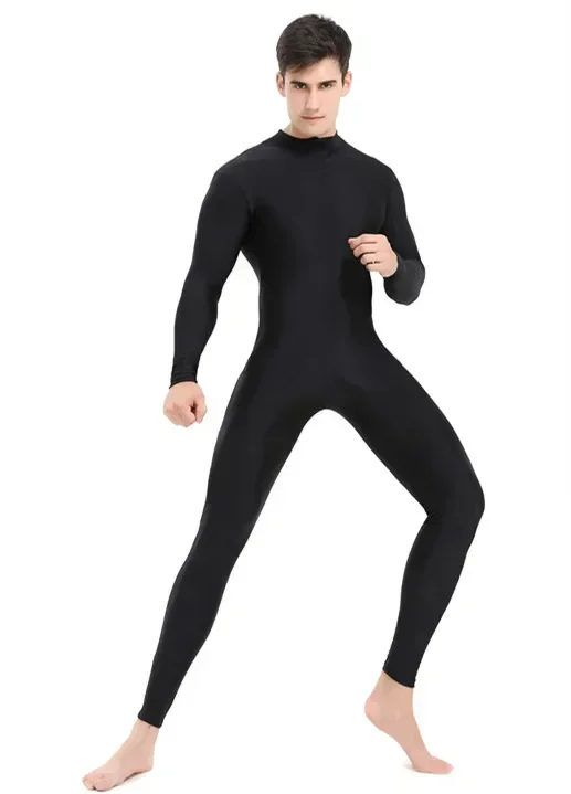 Speerise Mens 성인 유니섹스 긴 소매 유니타드 발레 바디 슈트 운동 원피스 레오타드 Catsuit 체조 댄스웨어 지퍼가 달린