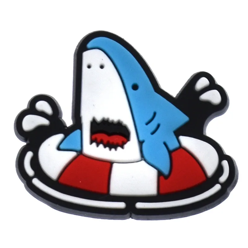 Sharks Charms Pin untuk bakiak gelembung SLIDE Sepatu aksesoris DIY dekorasi sepatu gesper pesona hadiah pesta