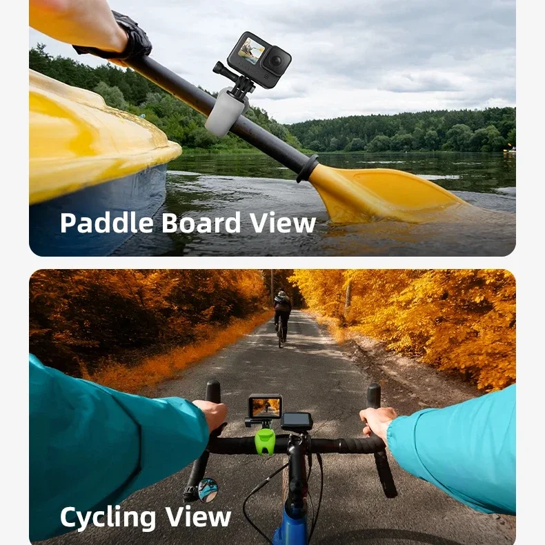 حامل سيليكون مرن من TELESIN لـ GoPro Hero 13 12 11 10 9 8 7 DJI Action 5 4 3 Insta360 حامل ركوب الدراجات النارية قابل للتعديل