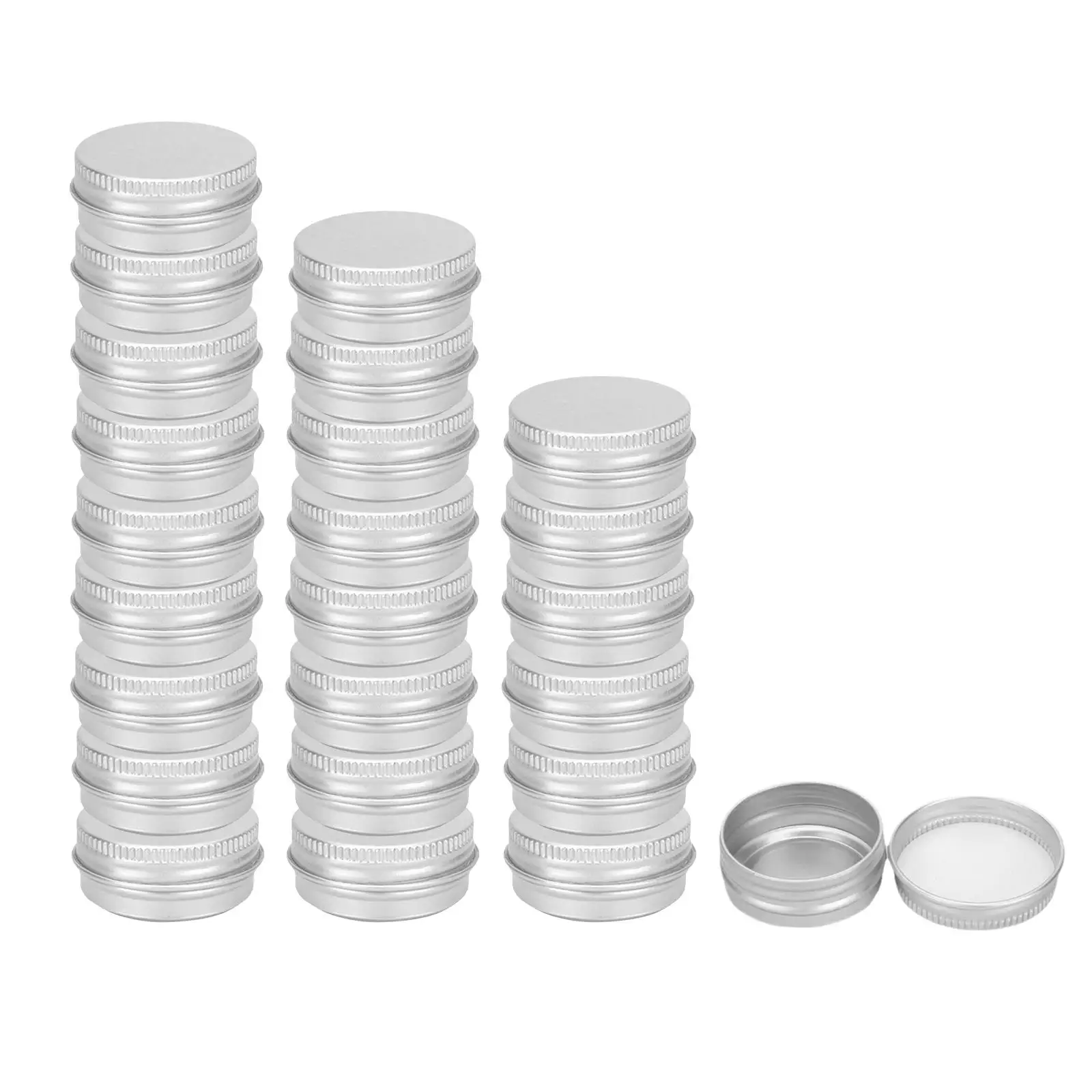 الجرار القصدير المحمولة مع الأغطية لماكياج غسول ، علب حجر الراين ، 24 قطعة ، 20g ، 20 مللي