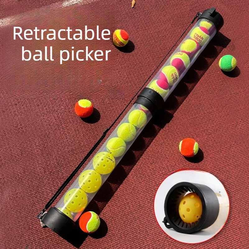 Scalable Tennis Picking Bucket Lightweight Tennis Ball Picker Large Capacity Pickleball Pick Up Basket Acrylic Sports Accessory