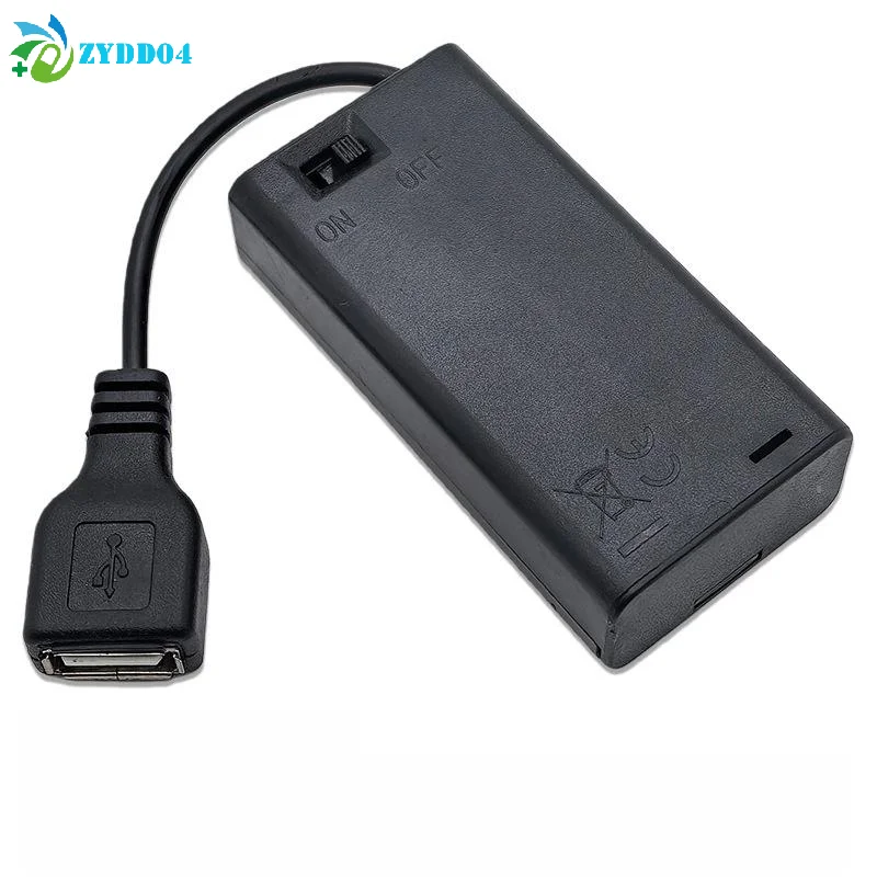 ●1/4Pcs 2*AA 3V USB Female Battery Case Holder Extend Cable Port Cover For Building Blocks LED Light Kit With Switch And Cover