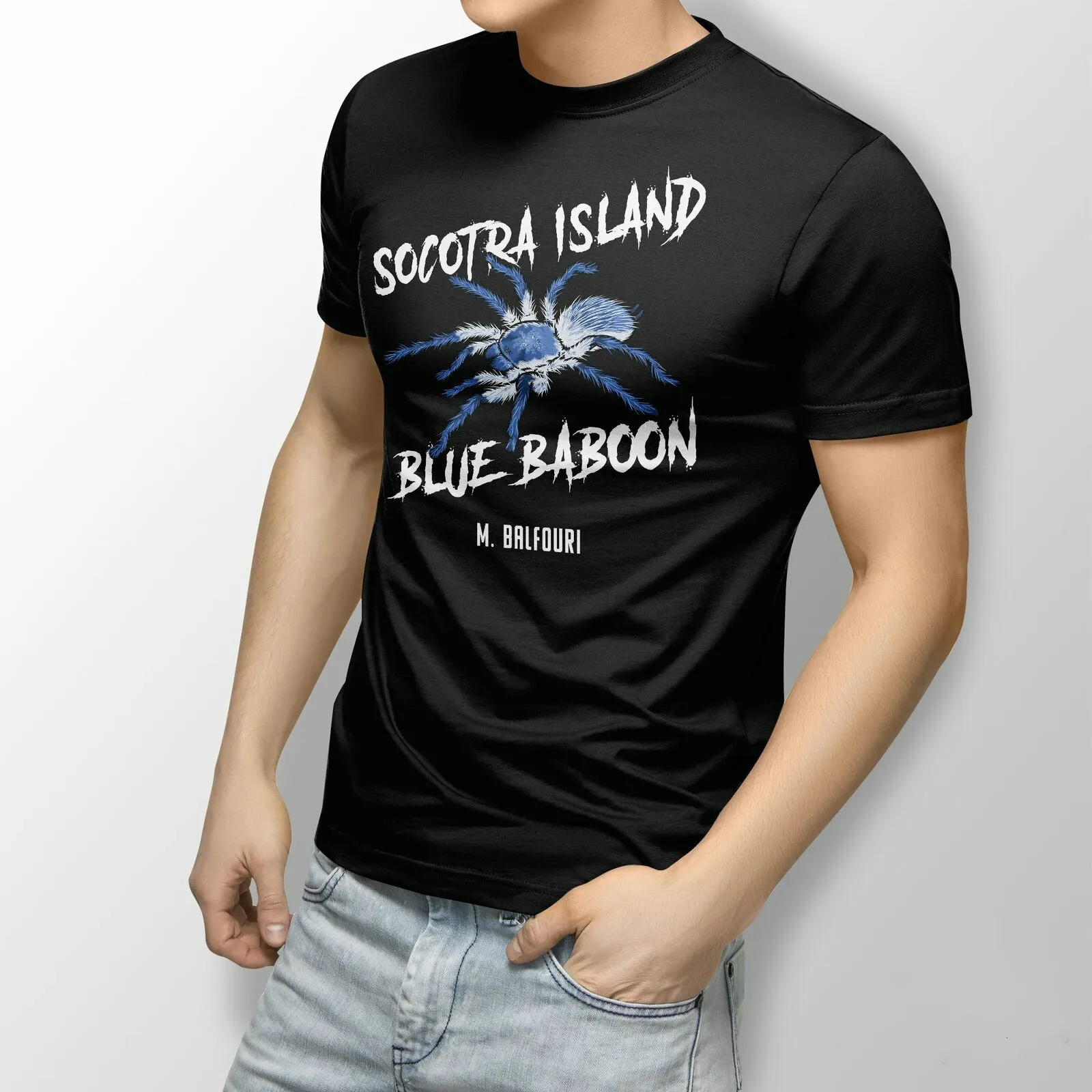 Socotra Island Blue Baboon Tarantula Funny Insect Spider Mens T-Shirt Summer Cotton Short Sleeve O-Neck Unisex T Shirt New S-3XL