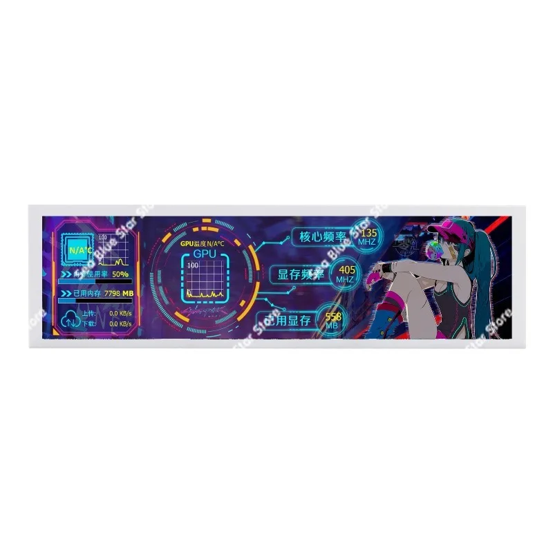 

Внешний экран IPS 8,8 дюйма для мониторинга состояния компьютера, корпус из алюминиевого сплава Type-C, USB-экран для ПК