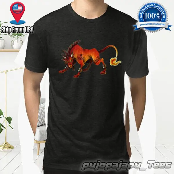 Final Fantasy VII - Red XIII logo American funny cotton T shirt SIZE S-5XL