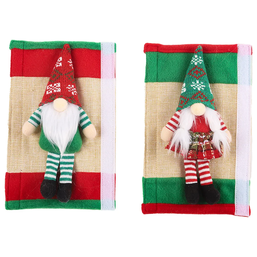 2pc Festives Kitchen Accessory Soft Fabric Christmas Refrigerator Handle Covers Fridge Handlebar Sleeves Accessories ﻿