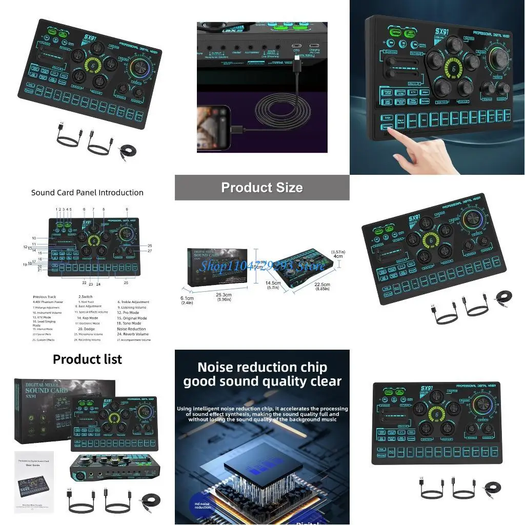 Y2GD Multiple Platform USB Sound Card for Streaming Easy Operation Noise Reduction
