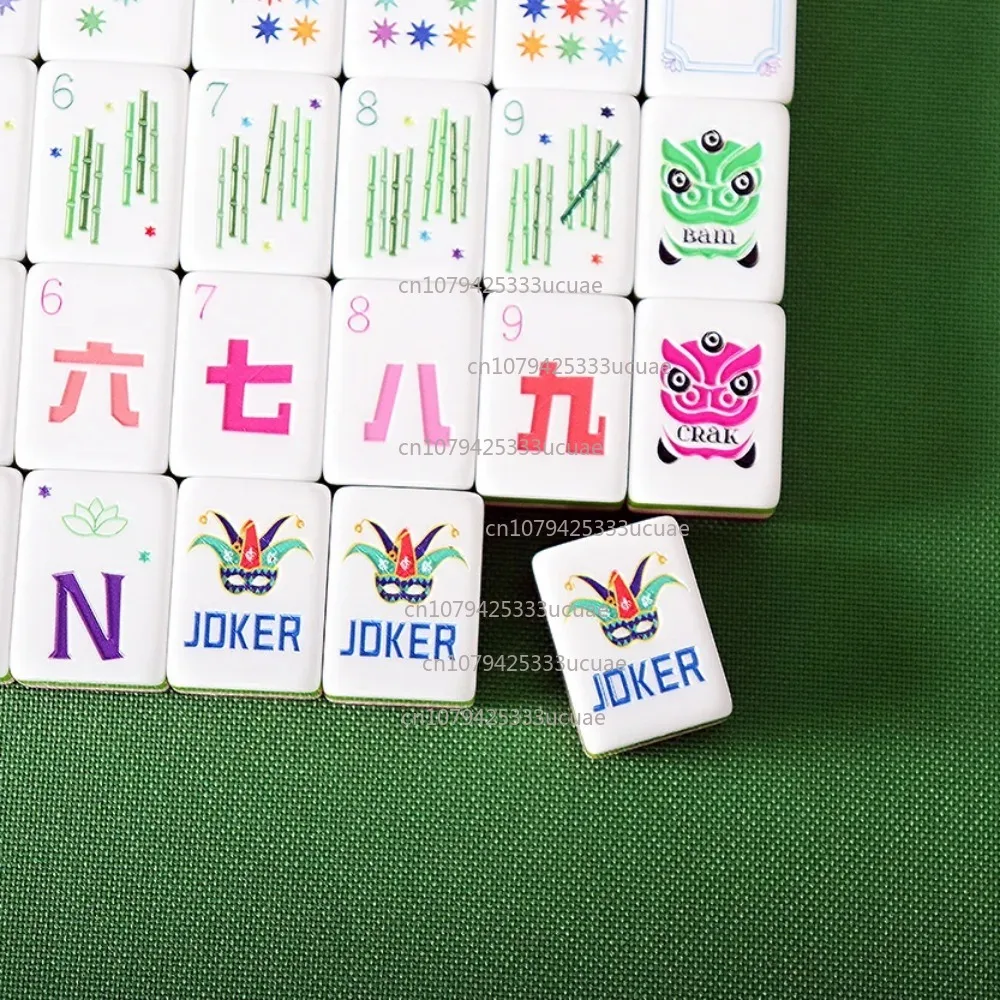 Rose Red Acrylic Mahjong Set - Premium Crystal Mahjong Tiles for Family Games and Gifts