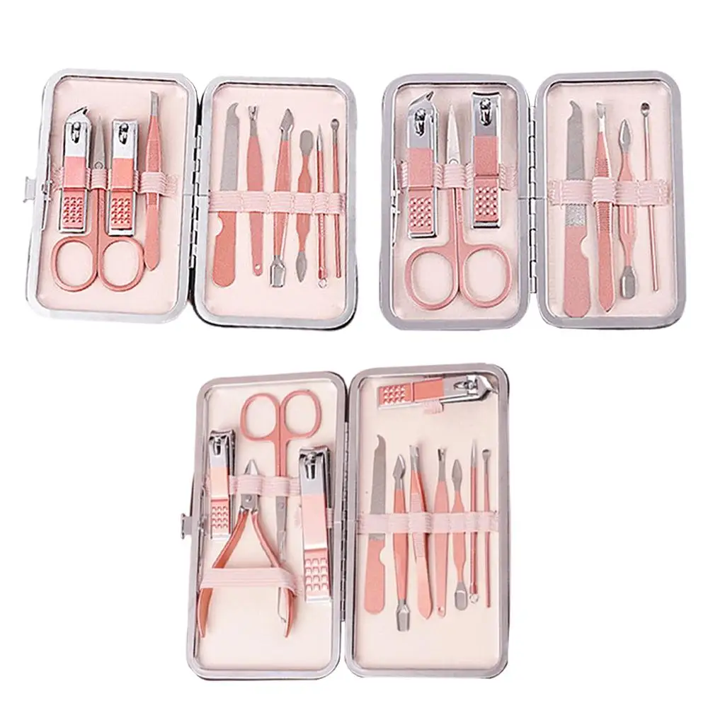 Nail Care Kit Stainless Steel Manicure Cutter Set Tool Gift Case Grooming