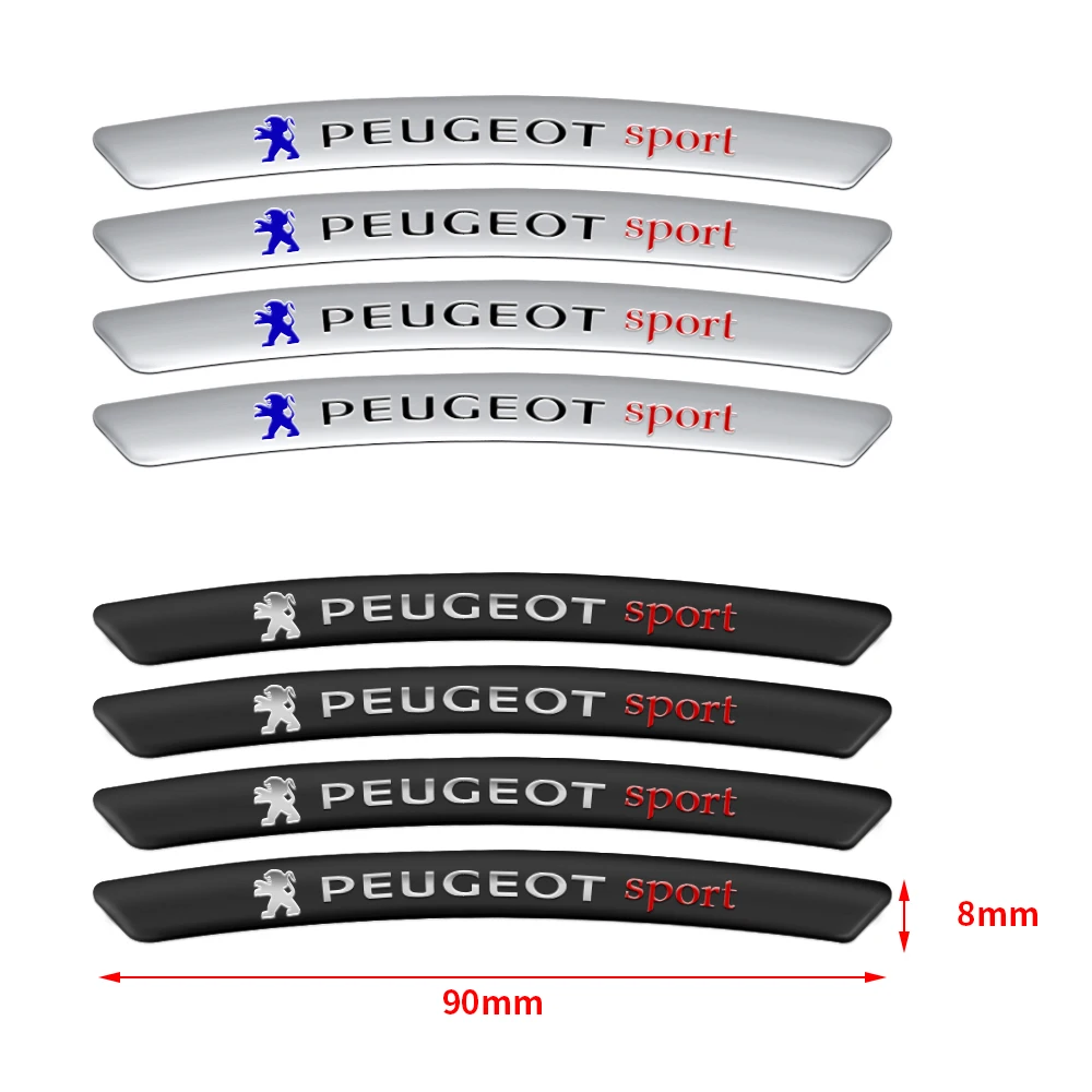 3D aluminiowa felgi samochodowe naklejki wyścigowe odznaka dekoracja samochodu dla Peugeot 308 307 208 207 508 2008 5008 407 3008 107