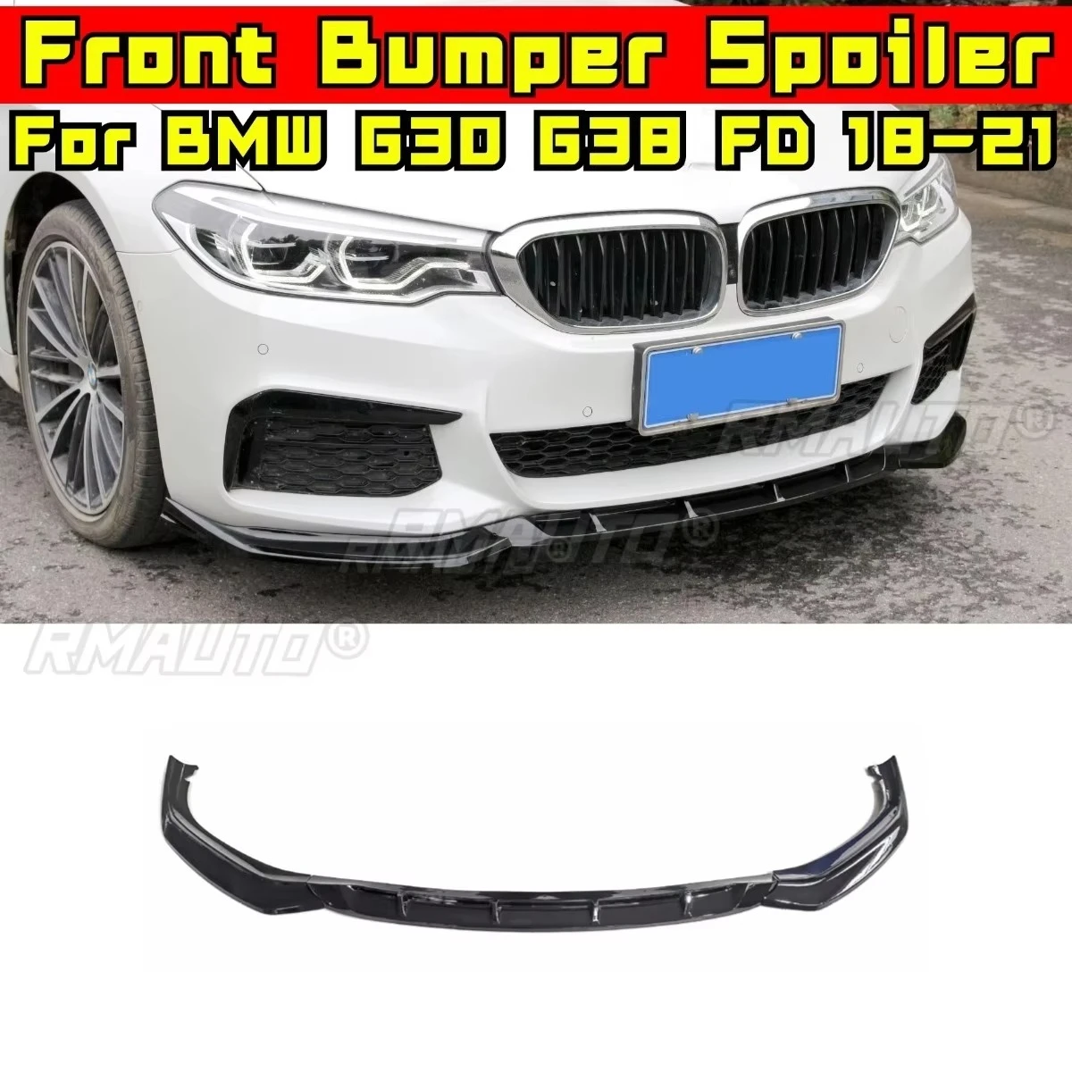 

Car Front Bumper Lip Diffuser Spoiler Glossy Black Modification Part for BMW 5 Series G30 G38 FD 18-21 Protector Car Accessories
