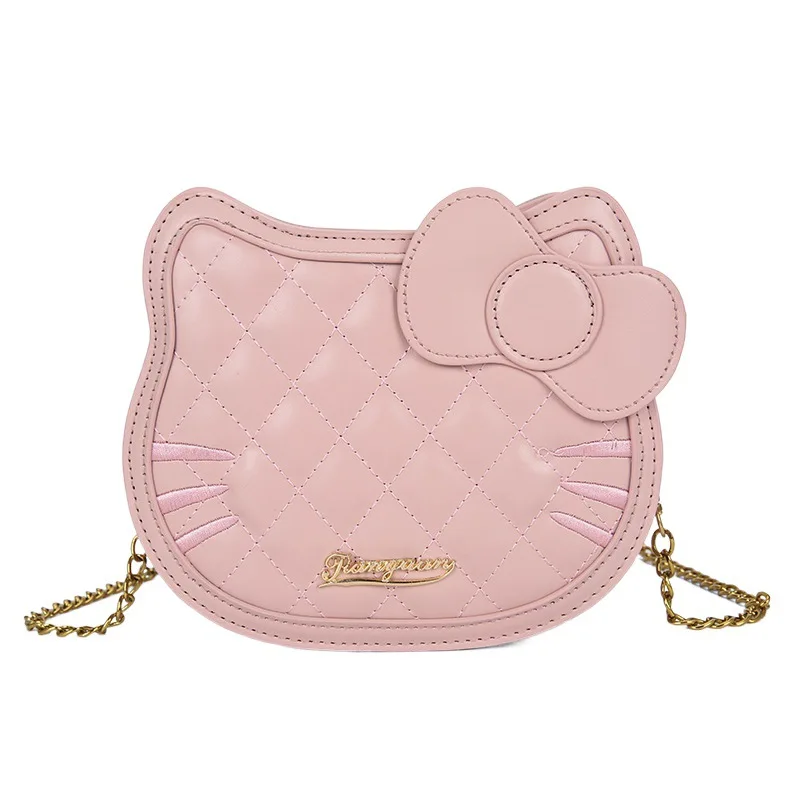 Bolsa a tiracolo Sanrio Hello Kitty, carteira elegante, bolsas dos desenhos animados, simples Rhombic, presente de aniversário e Natal, bolsas na moda