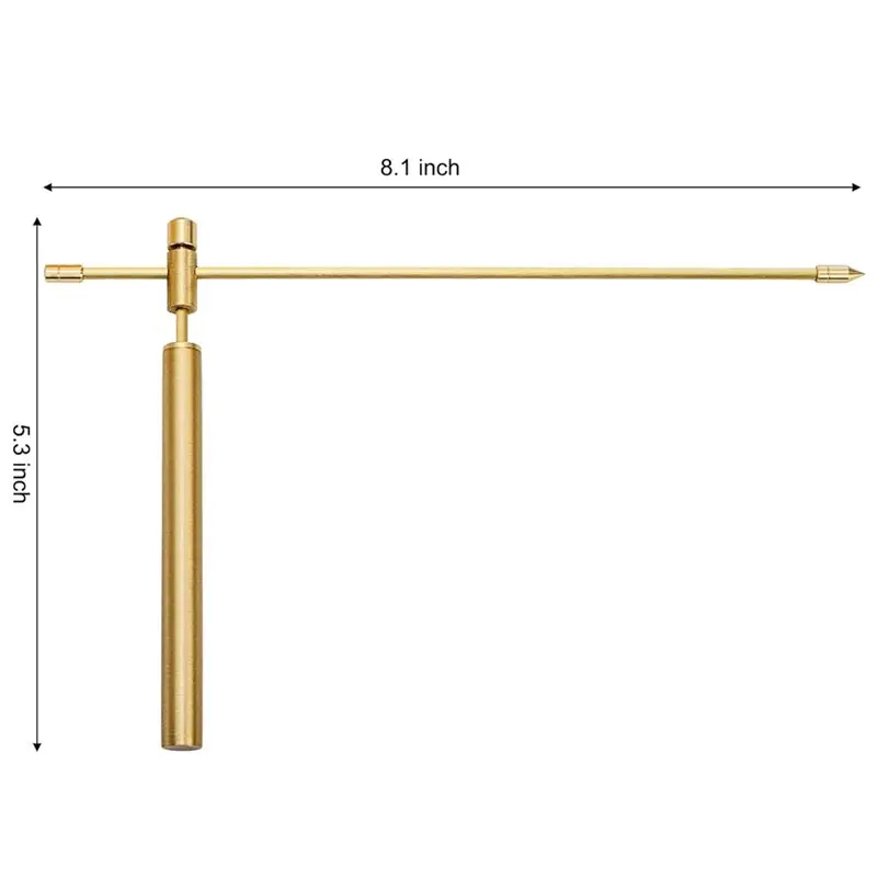 ABSU Flexible Divining Rods Copper Dowsing Rod, Rotation Tool 2 Pieces Solid Copper And Brass Dowsing Rods With Gift Box