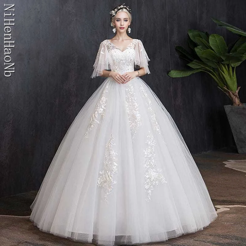 The Main Wedding Dress Female 2024 New Bride French Princess V Neck Light Luxury Bridal Dress