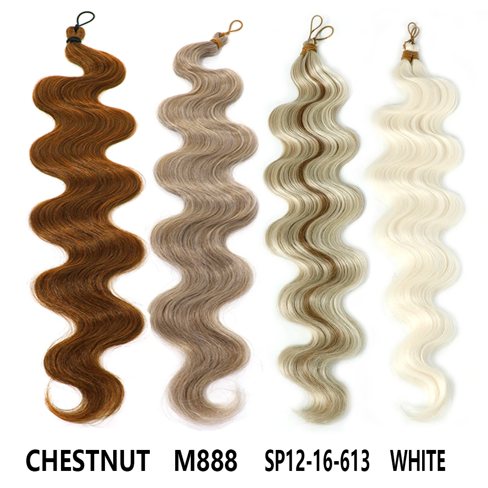 Synthetic Body Wave Twist Crochet Hair 26 Inch loose Wave  Braid Hair Soft Ombre Blonde Brown Braiding Hair Extensions