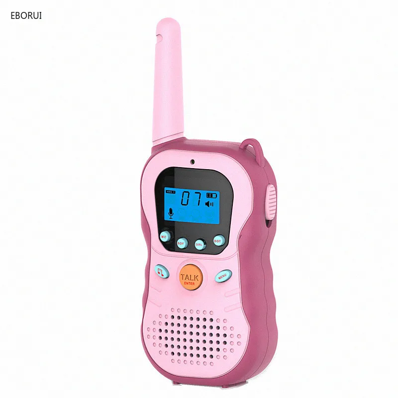 EBORUI Walkie Talkies for Kids W/ Voice Changer 16 Channels 2 Way Radio Toy Backlit LCD 3KM Range for Outside, Camping, Hiking