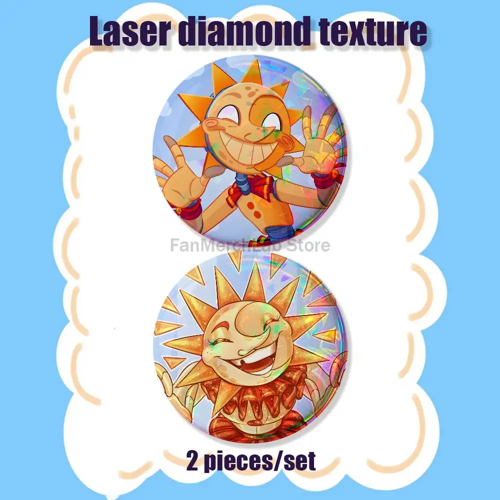 Cartoon S-Sundrop 2-piece set Pins Backpack Clothes Jewelry Accessories Cartoon Round Brooch Button Badge Fans Collection Gifts
