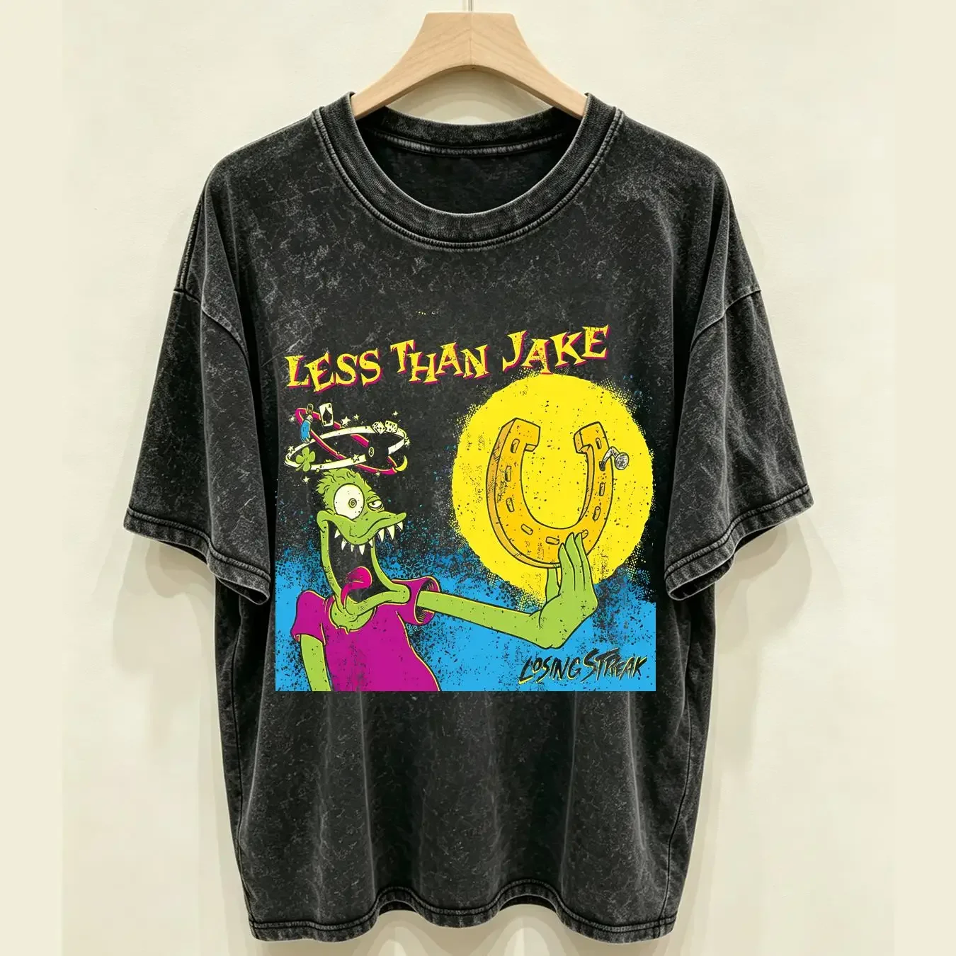washed T Shirt Cotton Less Than Jake Losing Streak Album Roger Lima Matt Yonker vintage Washed Comfortable homme