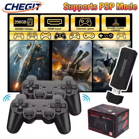 X2 Plus New 60000+Games 256 GB 50+ Emulators Classic Video Game Console Gaming Stick 4K HD Wireless Controller for PSP/PS1/GBA