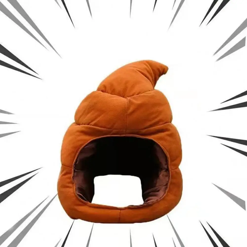 Funny Fake Poop Funny Plush Hat Winter Warm Hat for Funny Cosplay Dress-up Windproof Headgear Photography Prop with Unique Shape