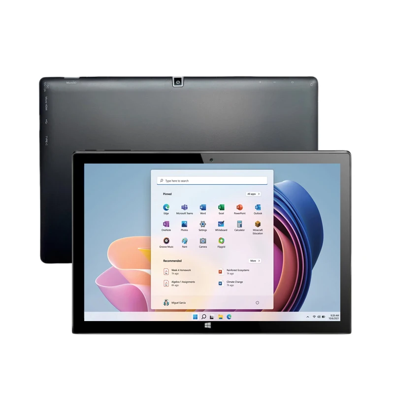 1920 x 1200 Risoluzione IPS Tablet PC Windows 11 da 10,1" Intel N3350 4 GB RAM 64 GB ROM Quad Core Doppia fotocamera Tipo-C Porta HDMI