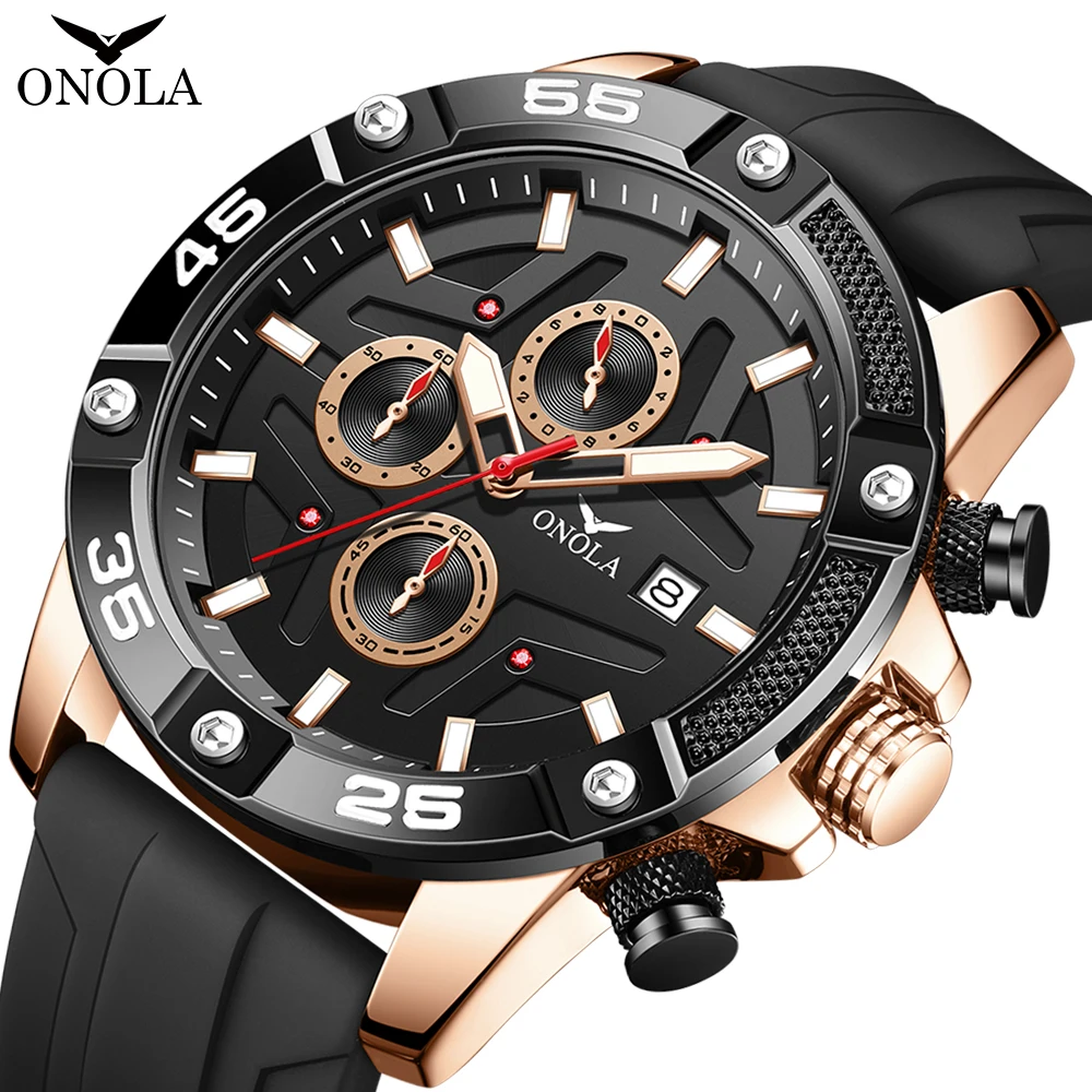 ONOLA New High Quality Men\'s Watch Fashionable Luminous Waterproof Military WristWatch Clock Multi Functional Quartz Watches