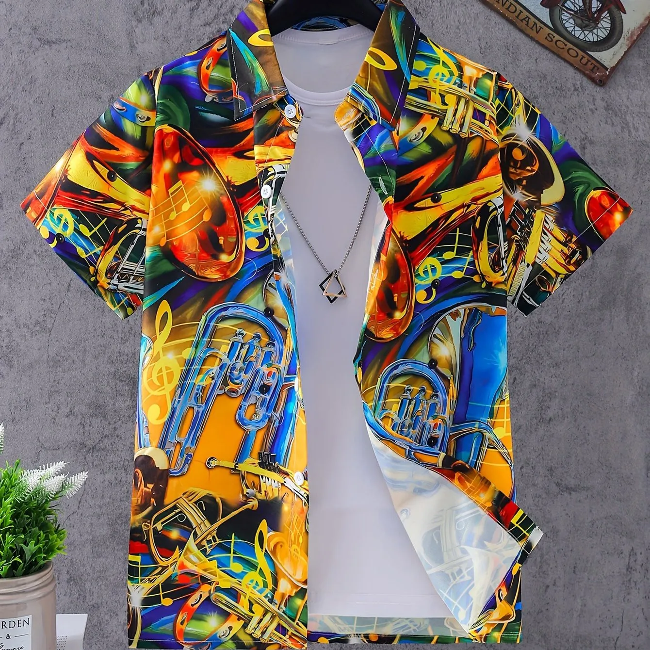 

Stylish Coconut Tree Print Boys Creative Collar Shirts Comfy Casual Short Sleeve Shirt Tops Boys Clothes Summer Holiday