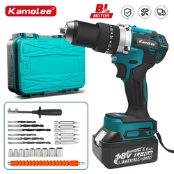 Kamolee-Brushless Electric Impact Drill, chave de fenda sem fio, carregamento da bateria de lítio, broca manual para Makita 18V Battery, 13mm