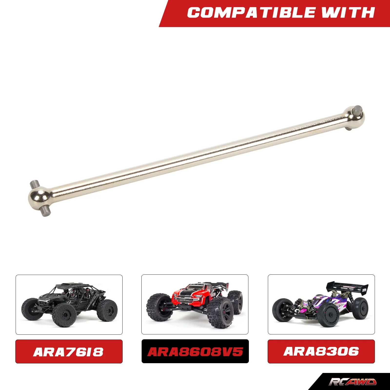 Steel dogbone center drive shaft 116mm for Arrma 1-8 6s BLX Kraton Notorious Outcast Typhon Talion RTR&EXB hopups upgrade part