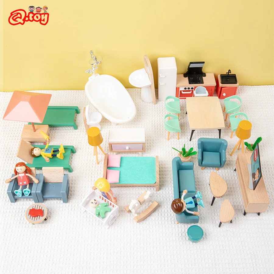 

40pcs Children Miniature Dollhouse Furniture Accessories Kit Simulation Pretend Play Imitation Game Learning Education Kids Toys