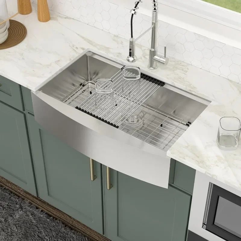 36 In Farmhouse Sink -36x20 Inch Apron Front Farmhouse Kitchen Sink 16 Gauge Single Bowl Farm Sink 36x20x9 Inch Farmer