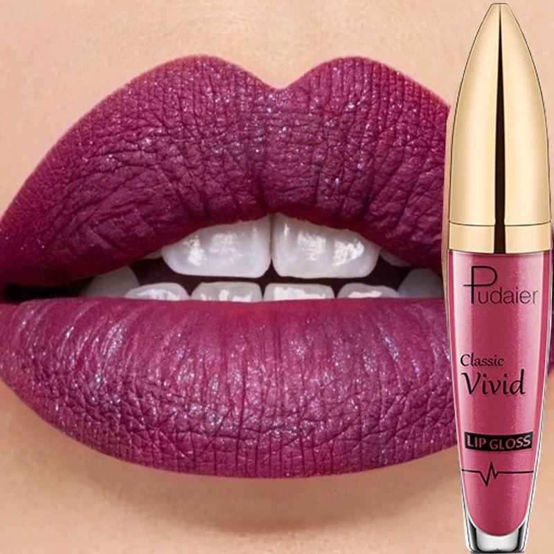 Waterproof Diamond Glitter Lip Gloss 18 Colors Long Lasting Glitter Lipstick Shiny Lip Gloss Shimmer Pearl Lip gloss Lip Makeup