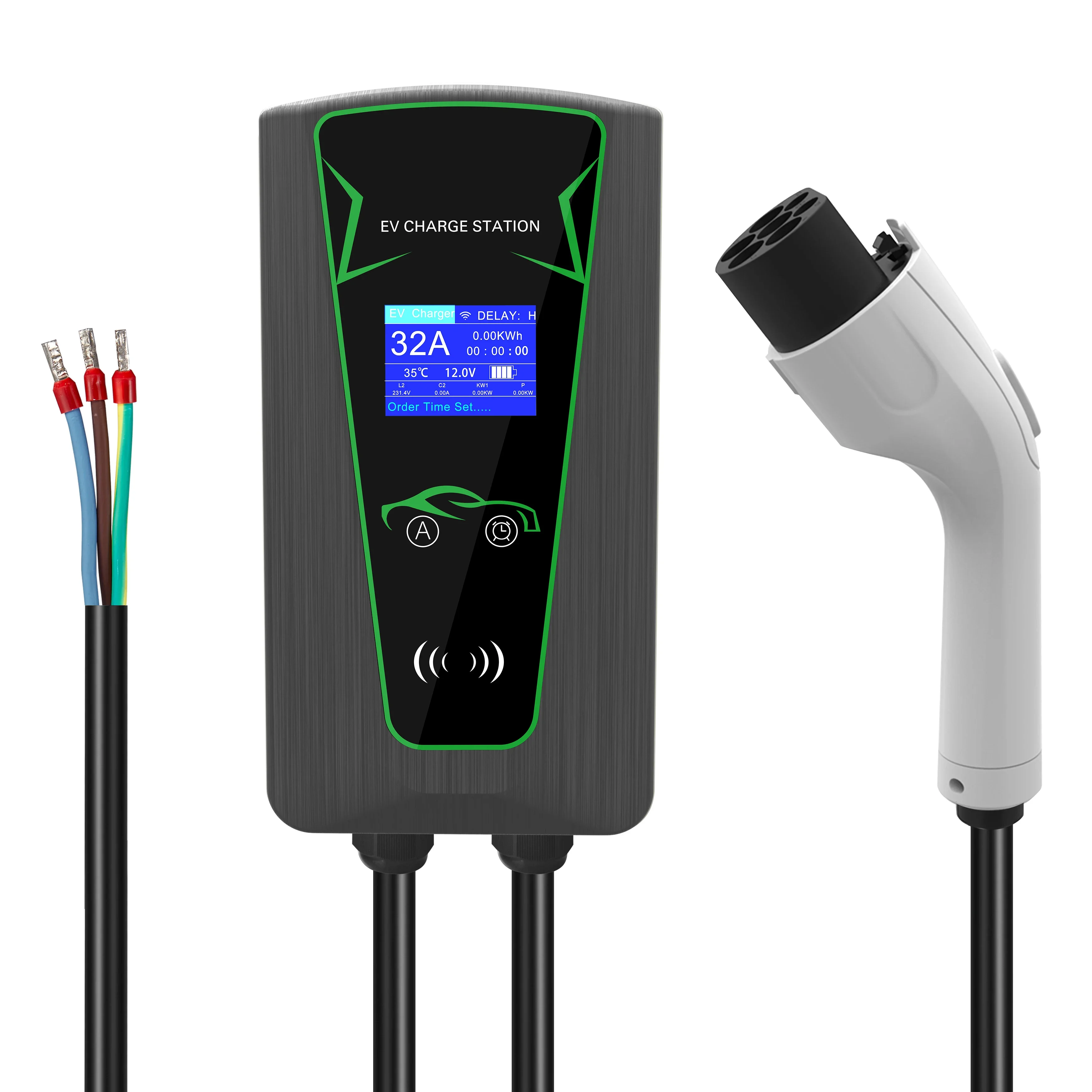 AC  Vehicle Type 2 GBT Type 1 Charger Vehicle Station Car Charger 7kw 11kw 22kw 220 380 Volts