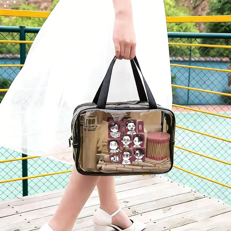 Arirang World Tour 2026 Durable Fashionable Zipper Pvc Handheld Makeup Bag Closure Kpop Fan Gift Pencil Case Cosmetics Bag