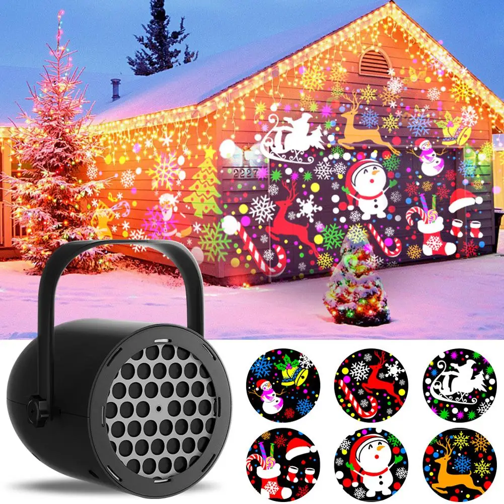 Christmas LED Snowflake Lights Projector for Indoor/Outdoor Garden Patio Yard House Wall Holiday Projector for Xmas New Year