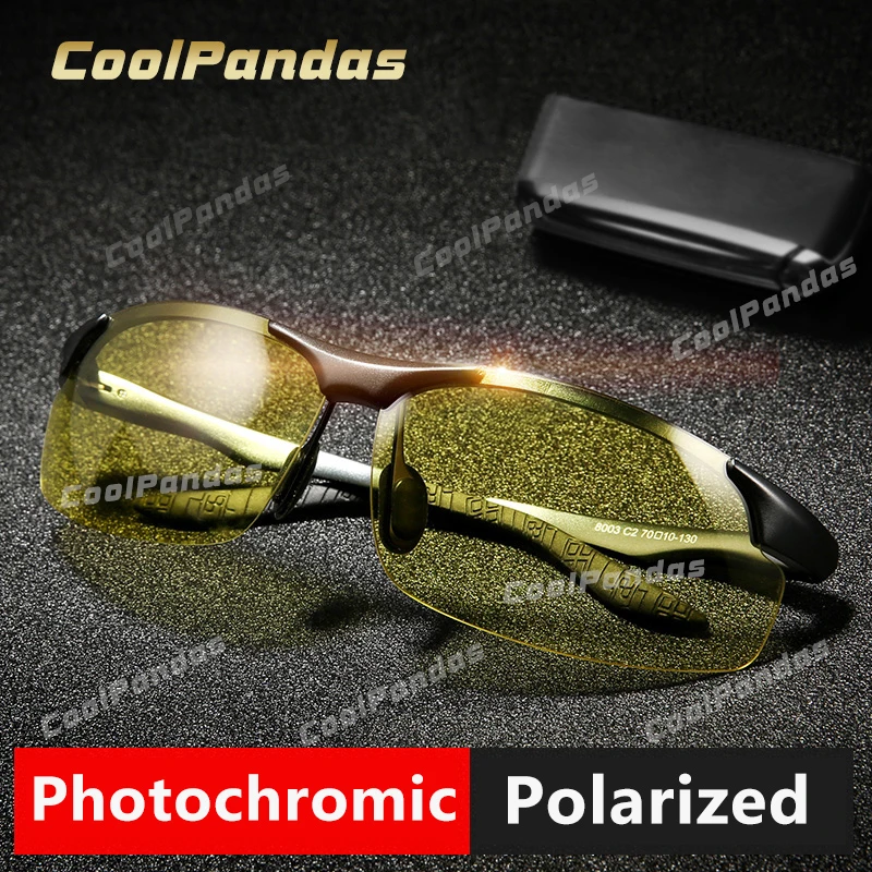 Aluminum Magnesium Photochromic Polarized Sunglasses Men Driving Glasses Day Night Vision Driver Goggles Oculos De Sol Masculino