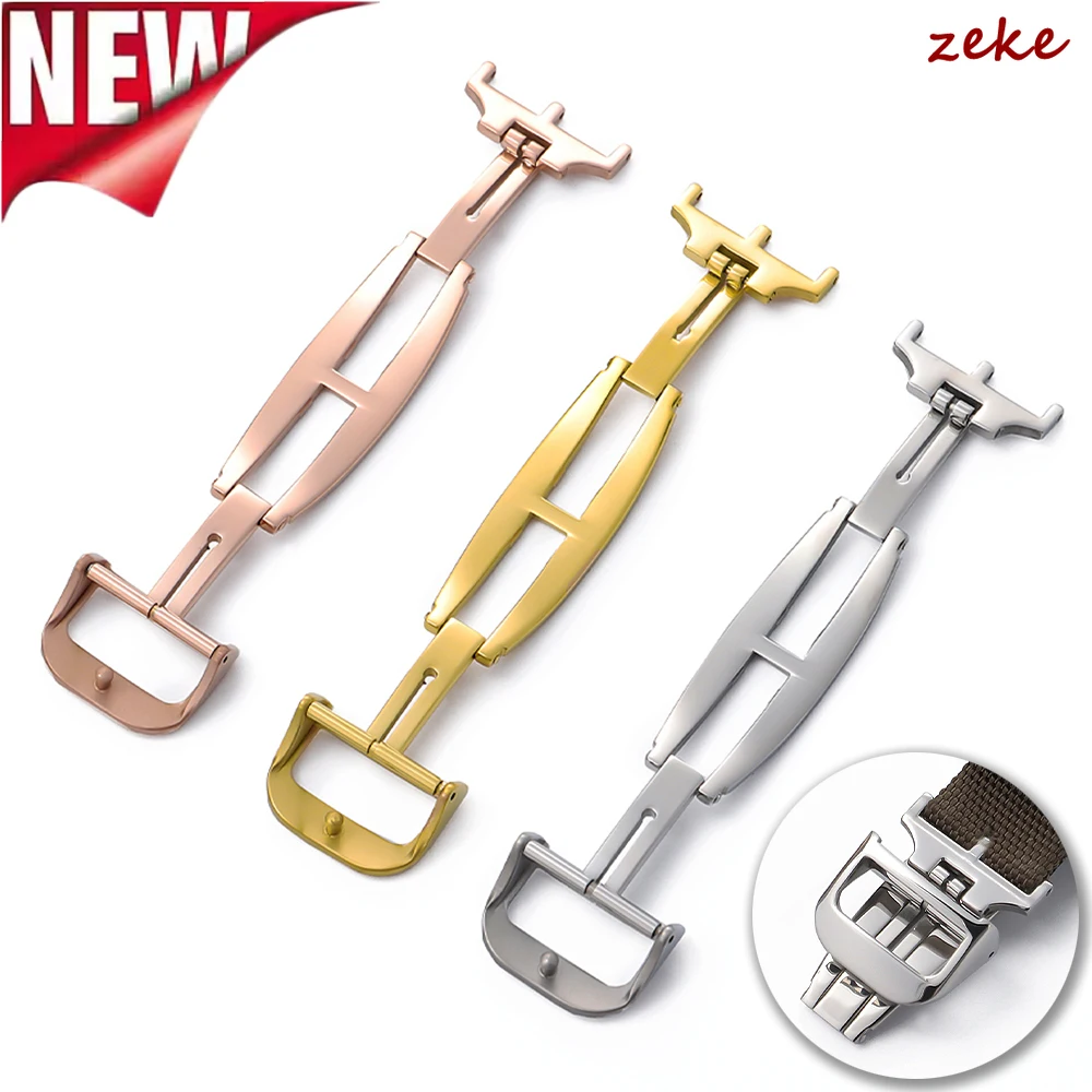 

Watchband Metal Buckle Clasp for Watch Clasp Silver Gold Rose Stainless Steel Button for Jaeger Watchband Buckles 18mm with Tool