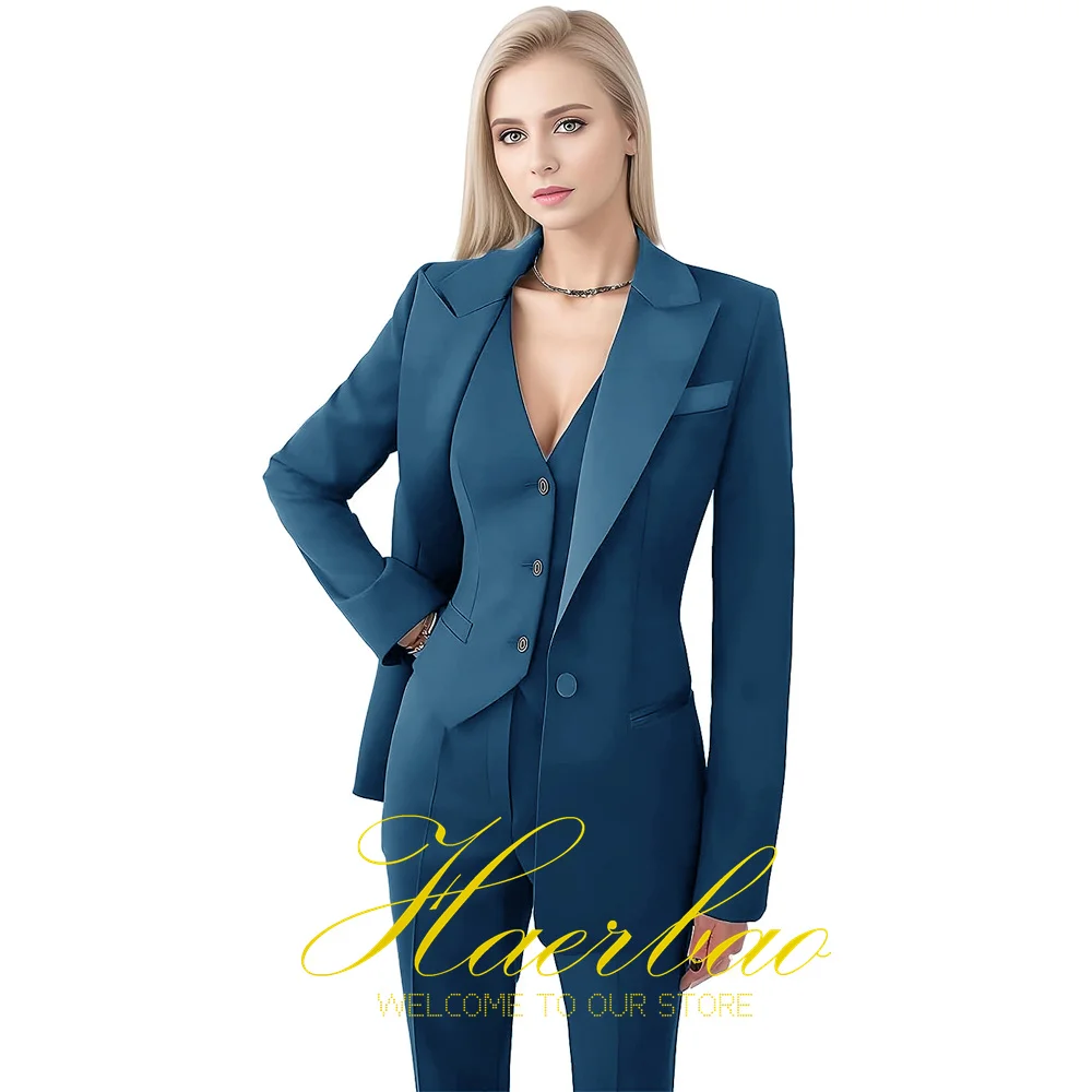 Women\'s 3-Piece Suit Set, Business Jacket, Pants, Vest, Fashion Design, Office Work Clothes, Lady Slim Fit Clothes