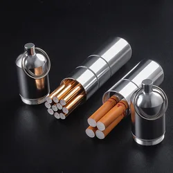 Silver Aluminum Alloy Cigarette Box Waterproof Cigarete Case Pill Toothpick Capsule Cigarette Accessory Mens Gift Gadgets
